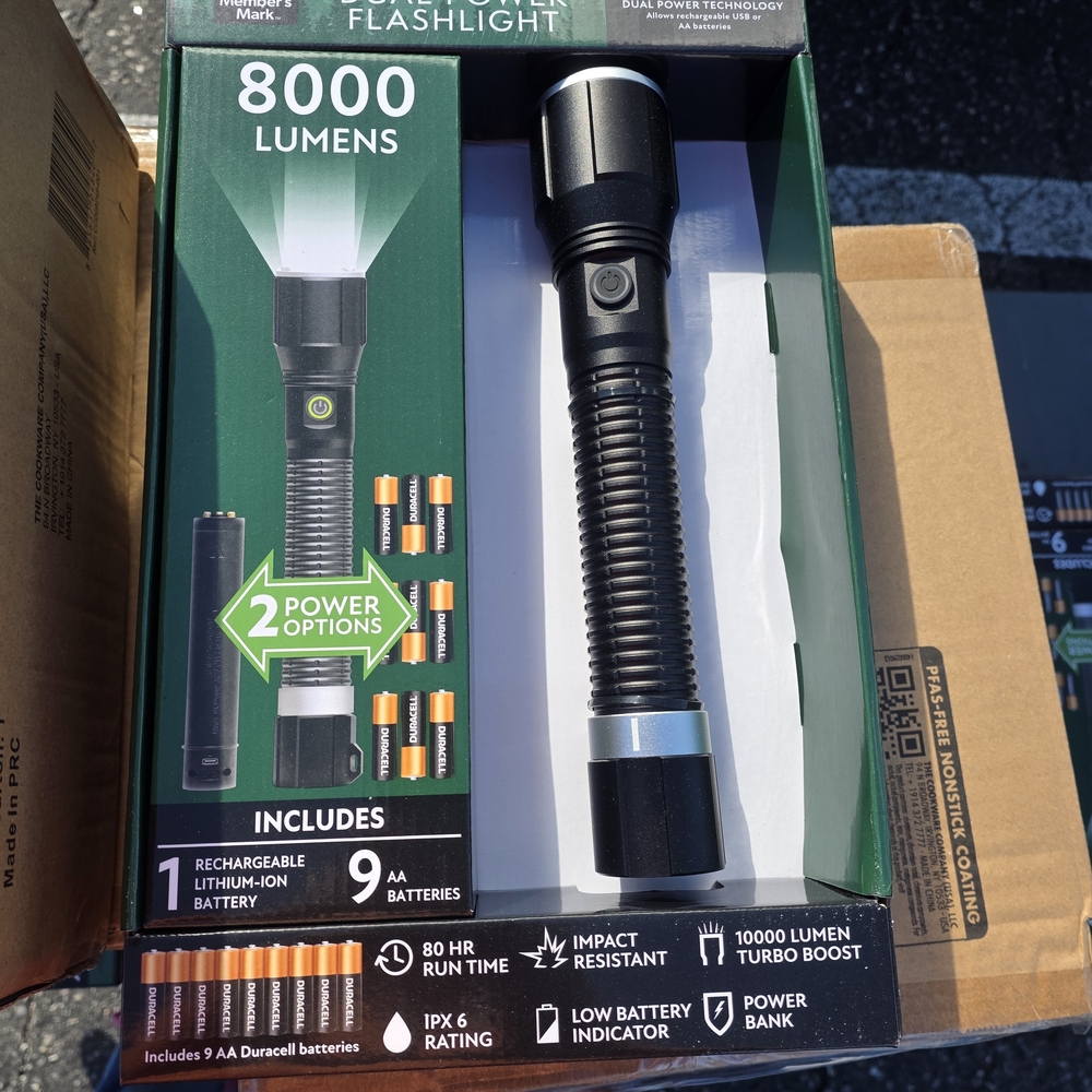 Powerful Black Flashlight with Dual Power Options